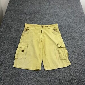 Old Skool Cargo Shorts Mens 34 Tan Cotton Baggy‎ Pockets Skater Y2K Streetwear